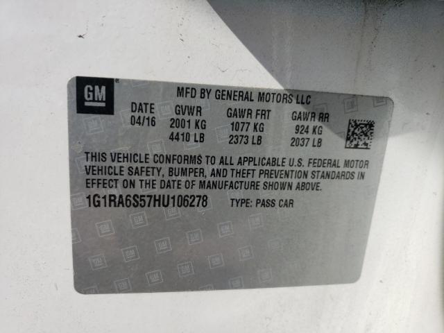 2017 CHEVROLET VOLT LT 1G1RA6S57HU106278