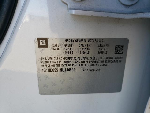 2017 CHEVROLET VOLT PREMI 1G1RD6S51HU104890