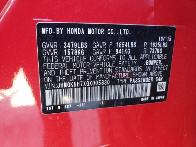 2016 HONDA FIT EX JHMGK5H7XGX005830