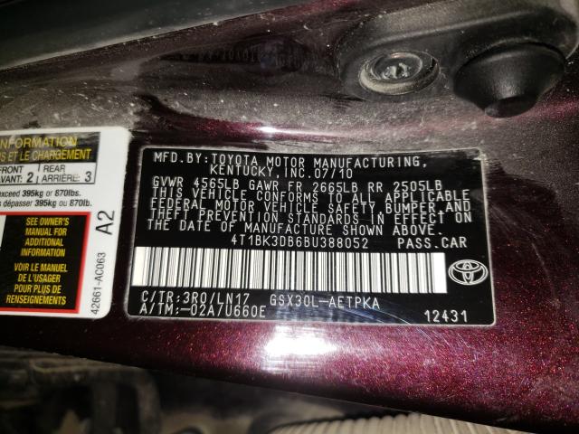 2011 TOYOTA AVALON BAS 4T1BK3DB6BU388052