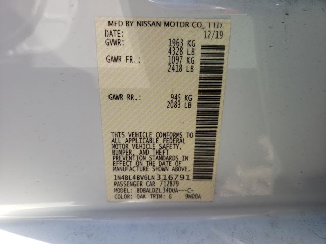 2020 NISSAN ALTIMA S - 1N4BL4BV6LN316791