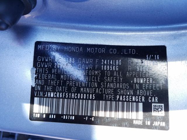 2017 HONDA ACCORD HYB JHMCR6F51HC000185