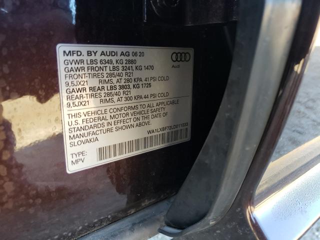 VIN WA1LXBF72LD011033 2020 Audi Q7, Premium Plus no.10