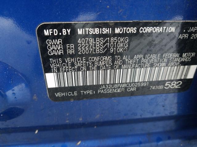 2012 MITSUBISHI LANCER JA32U8FW8CU025991