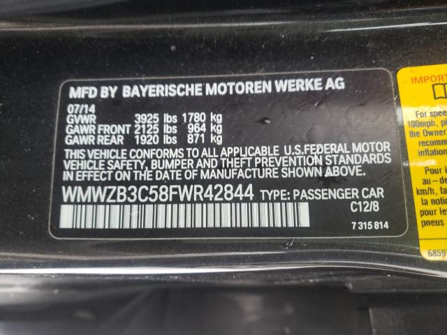 2015 MINI COOPER COU WMWZB3C58FWR42844