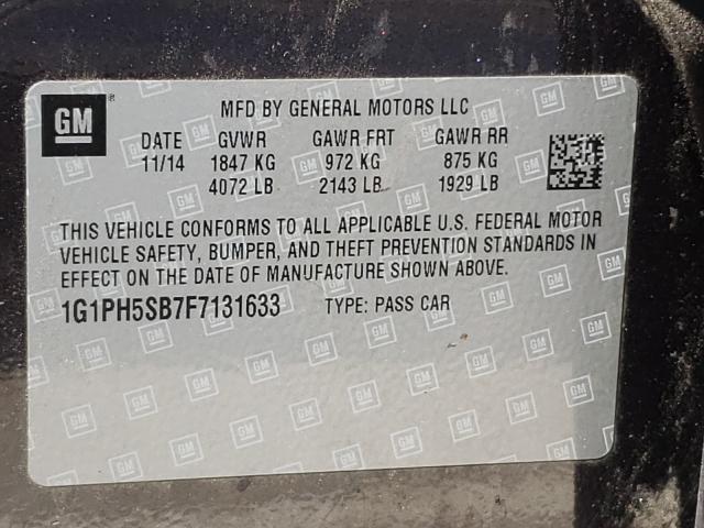 2015 CHEVROLET CRUZE ECO 1G1PH5SB7F7131633