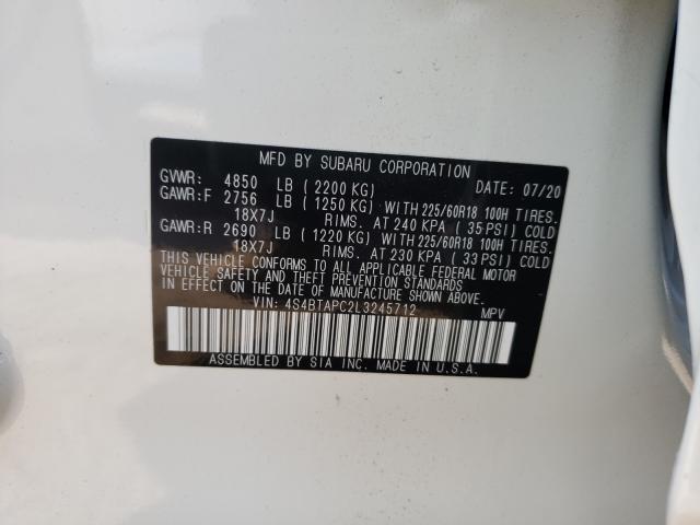 2020 SUBARU OUTBACK TO 4S4BTAPC2L3245712