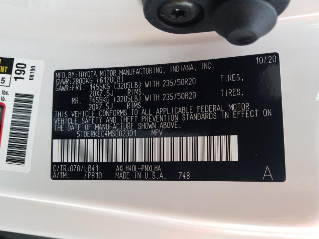 2021 TOYOTA SIENNA LIM 5TDERKEC4MS002301