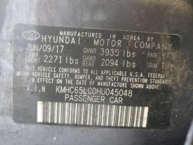 2017 HYUNDAI IONIQ BLUE KMHC65LC0HU045048