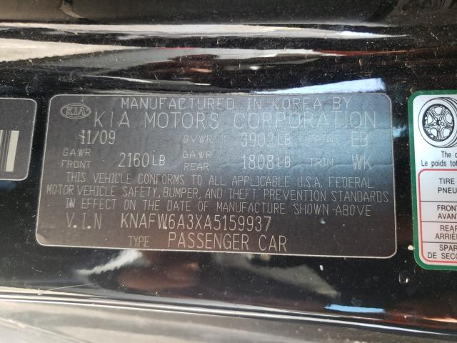 2010 KIA FORTE SX KNAFW6A3XA5159937