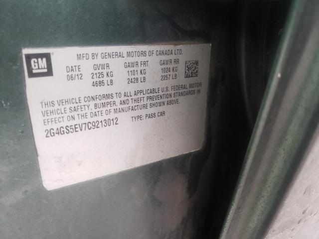 2012 BUICK REGAL PREM 2G4GS5EV7C9213012