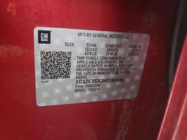 2019 CHEVROLET MALIBU PRE 1G1ZE5SX2KF165699