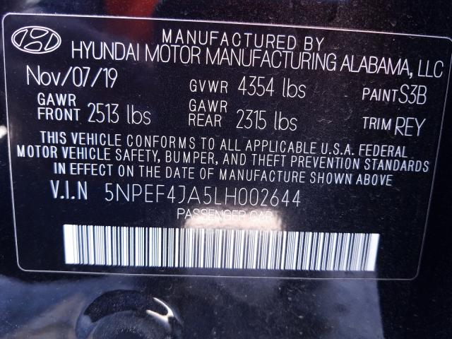 2020 HYUNDAI SONATA SEL 5NPEF4JA5LH002644