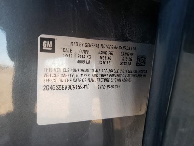 2012 BUICK REGAL PREM 2G4GS5EV9C9159910