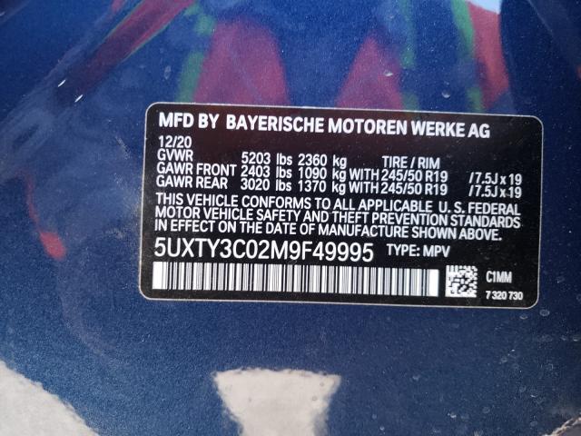 2021 BMW X3 SDRIVE3 - 5UXTY3C02M9F49995
