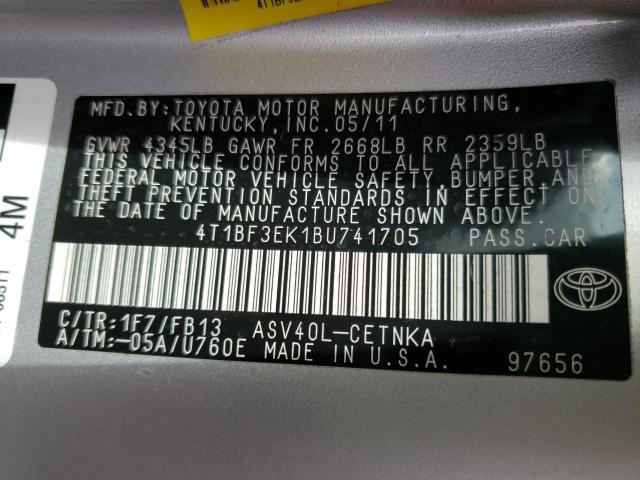2011 TOYOTA CAMRY BASE - 4T1BF3EK1BU741705