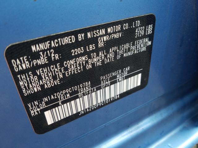 2012 NISSAN LEAF SV JN1AZ0CP9CT019784