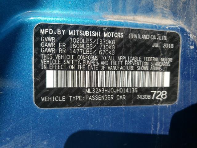 2018 MITSUBISHI MIRAGE ES ML32A3HJ0JH014135