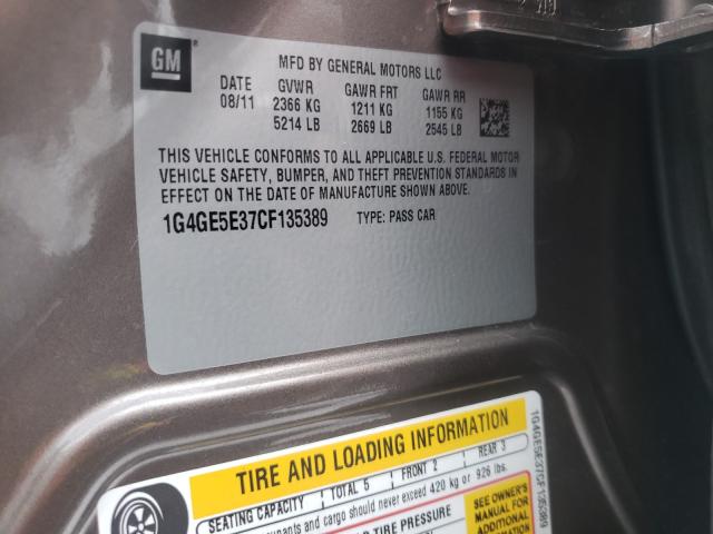 2012 BUICK LACROSSE P 1G4GE5E37CF135389