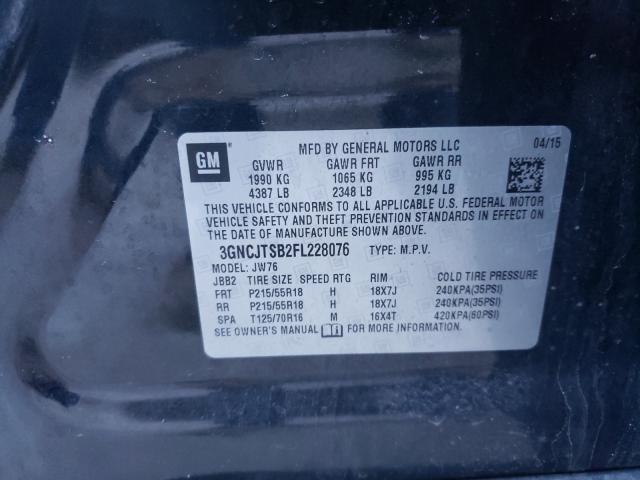 2015 CHEVROLET TRAX LTZ 3GNCJTSB2FL228076