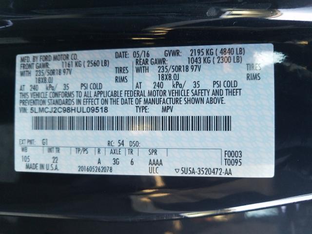 2017 LINCOLN MKC SELECT 5LMCJ2C98HUL09518