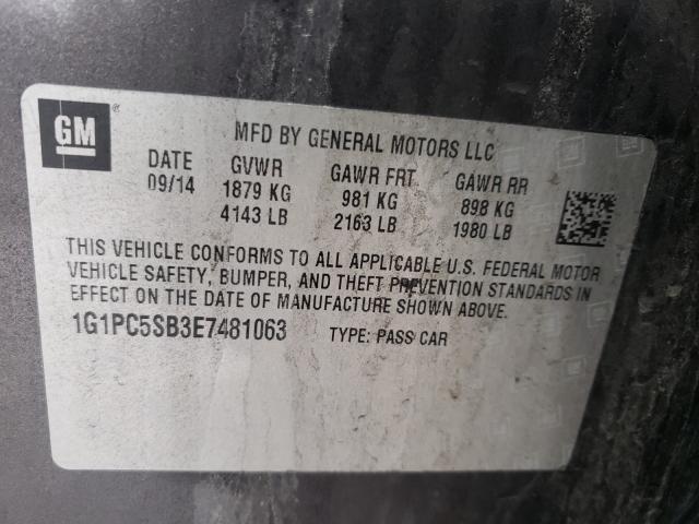 2014 CHEVROLET CRUZE LT 1G1PC5SB3E7481063
