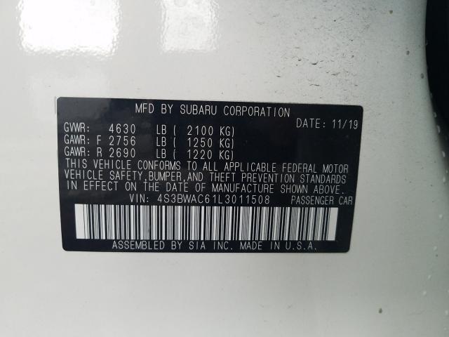 2020 SUBARU LEGACY PRE 4S3BWAC61L3011508