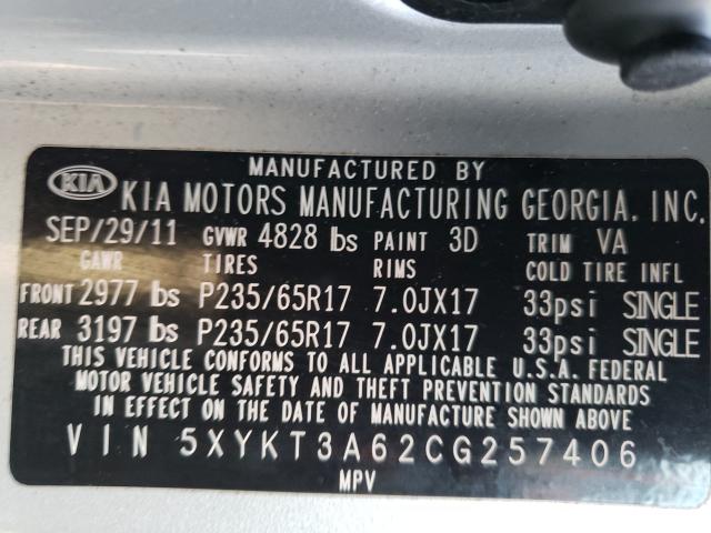 2012 KIA SORENTO BA 5XYKT3A62CG257406