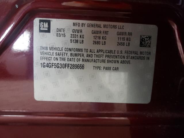 2015 BUICK LACROSSE P 1G4GF5G30FF289666
