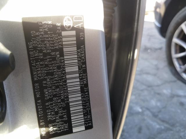 2010 TOYOTA COROLLA BA - 2T1BU4EE1AC422648