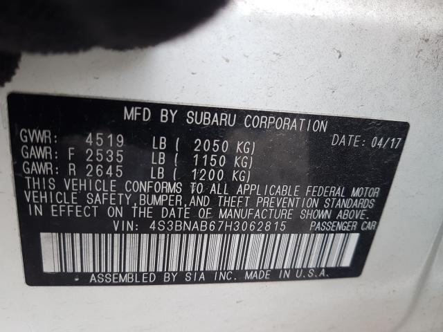 2017 SUBARU LEGACY 2.5 4S3BNAB67H3062815