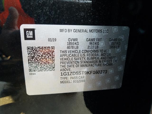 2019 CHEVROLET MALIBU  LT 1G1ZD5ST9KF160273