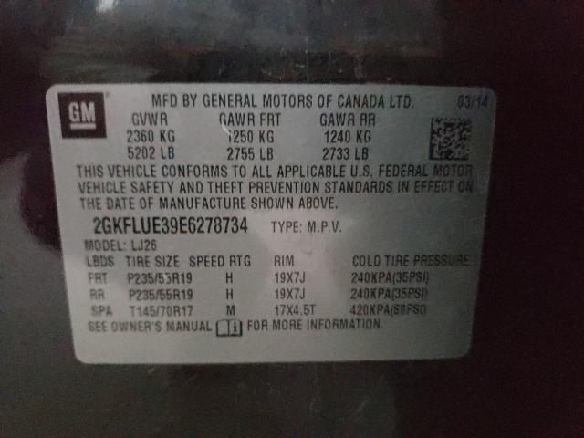 2014 GMC TERRAIN DE 2GKFLUE39E6278734