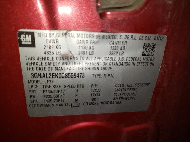 2012 CHEVROLET CAPTIVA SP 3GNAL2EK0CS559473