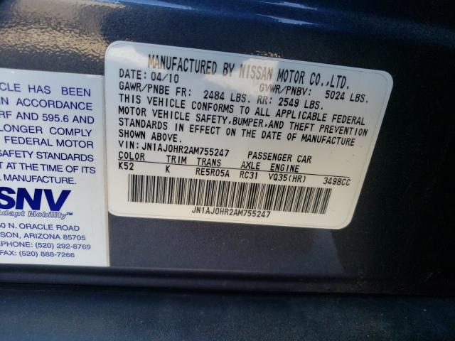 2010 INFINITI EX35 BASE JN1AJ0HR2AM755247