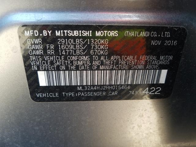 2017 MITSUBISHI MIRAGE SE ML32A4HJ2HH015464