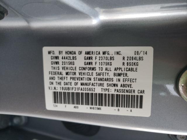 2015 ACURA TLX 19UUB1F31FA005652