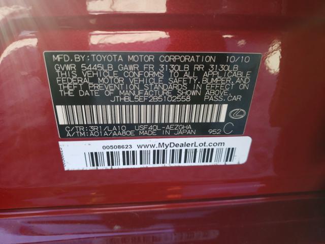 2011 LEXUS LS 460 JTHBL5EF2B5102558