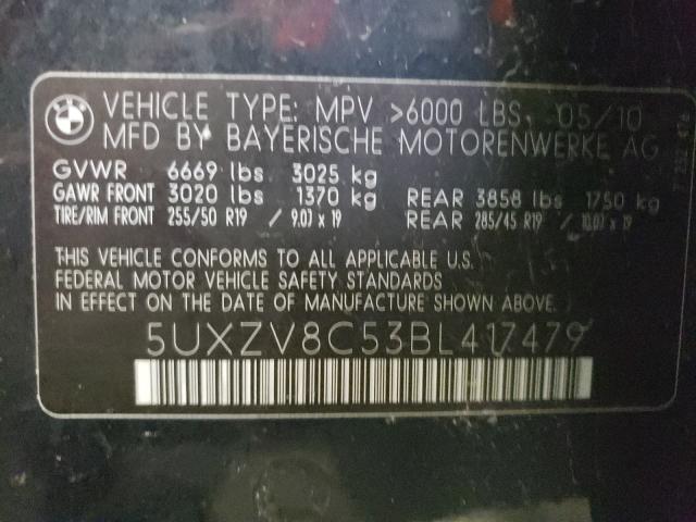 2011 BMW X5 XDRIVE5 5UXZV8C53BL417479