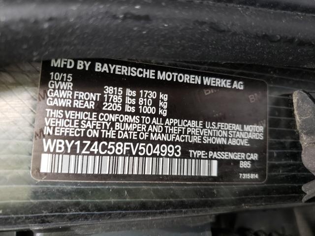 2015 BMW I3 REX WBY1Z4C58FV504993