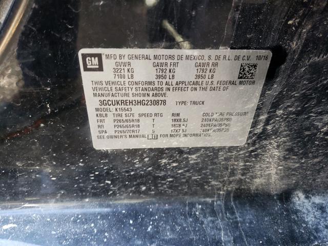 2017 CHEVROLET SILVERADO 3GCUKREH3HG230878