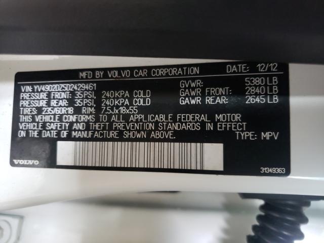 2013 VOLVO XC60 T6 YV4902DZ5D2429461