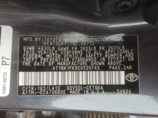 2012 TOYOTA CAMRY SE - 4T1BK1FK9CU520742