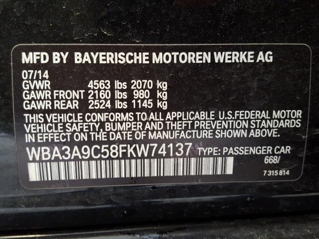 2015 BMW 335 I WBA3A9C58FKW74137