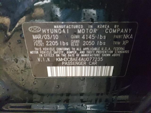 2010 HYUNDAI ELANTRA TO KMHDC8AE4AU077235