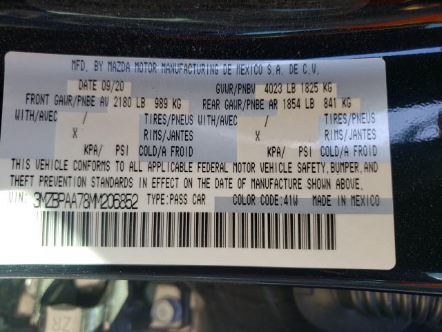 2021 MAZDA 3 3MZBPAA78MM206852