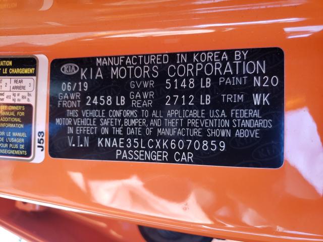 2019 KIA STINGER GT KNAE35LCXK6070859