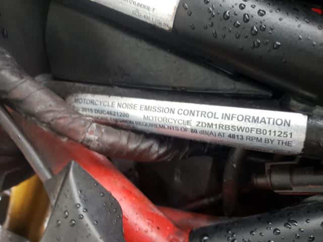 2015 DUCATI MONSTER 12 ZDM1RBSW0FB011251