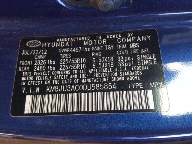 2013 HYUNDAI TUCSON GLS KM8JU3AC0DU585854