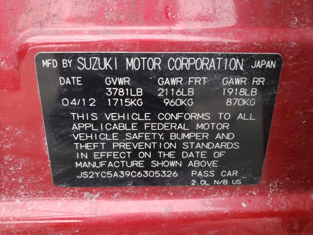 2012 SUZUKI SX4 LE JS2YC5A39C6305326